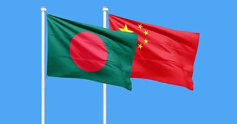 বাংলাদেশ ও চীনের পতাকা